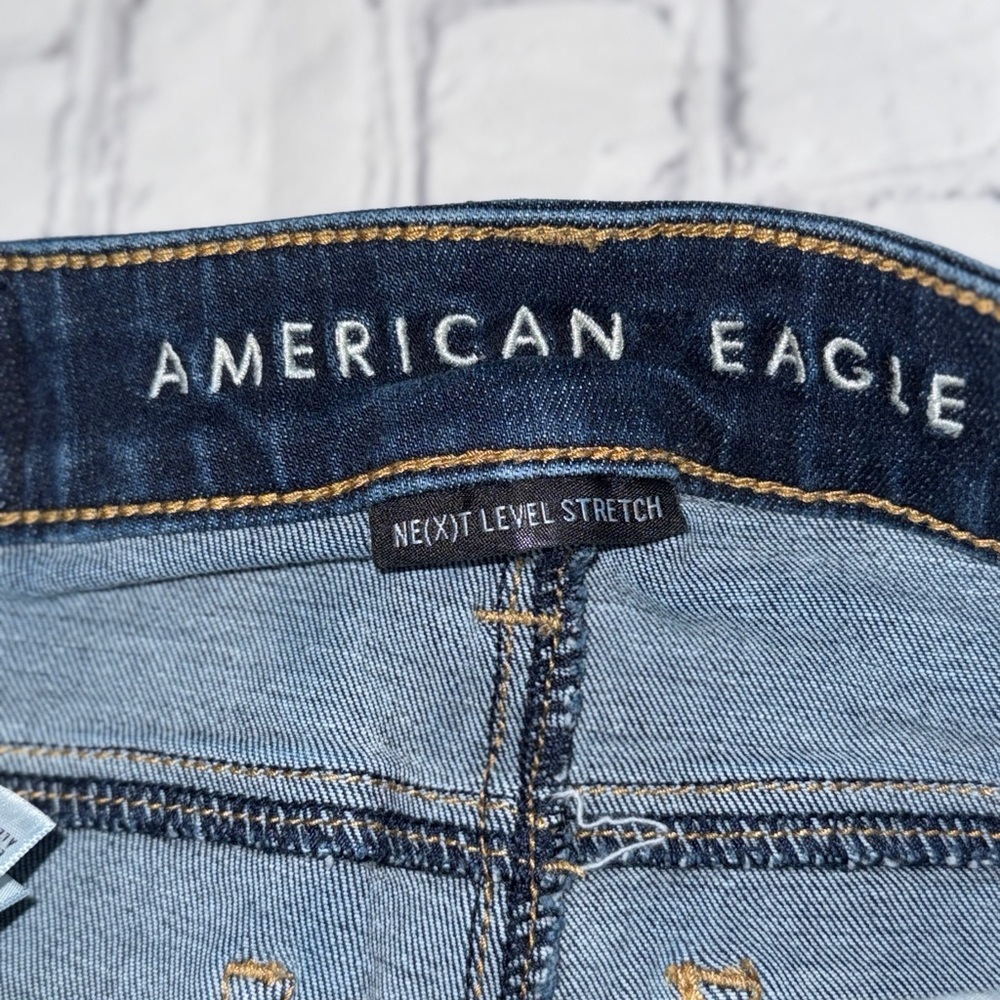 American Eagle Outfitters Dark Blue Denim Super Hi-Rise Jegging Jeans - Picture 2 of 6